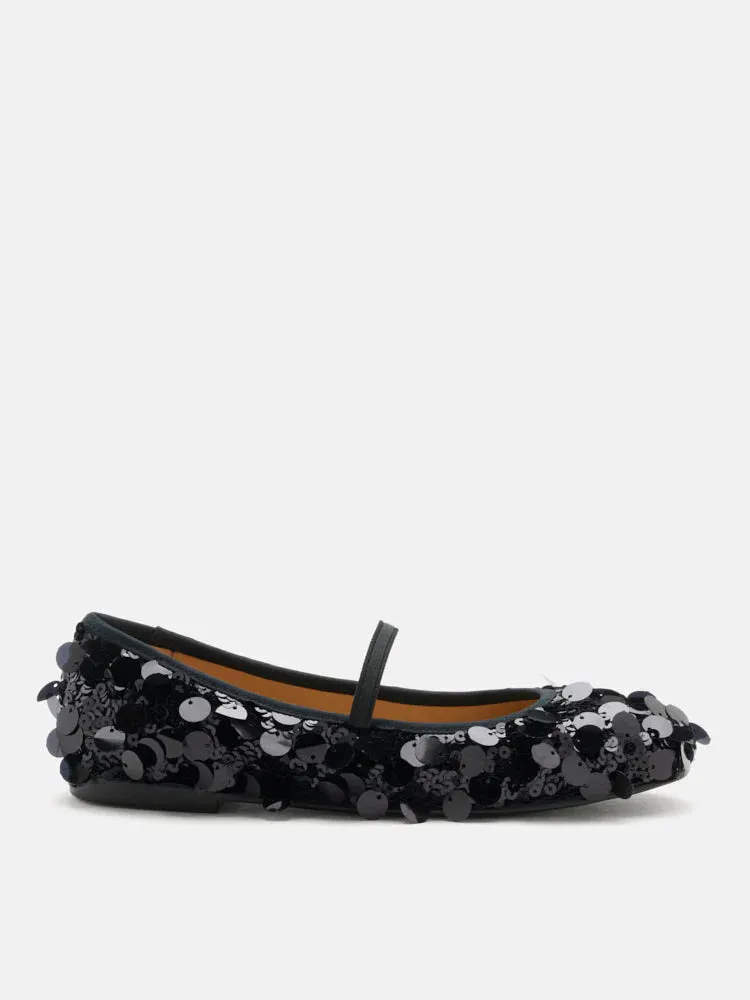 Christa Sequin Webbed Mary Janes