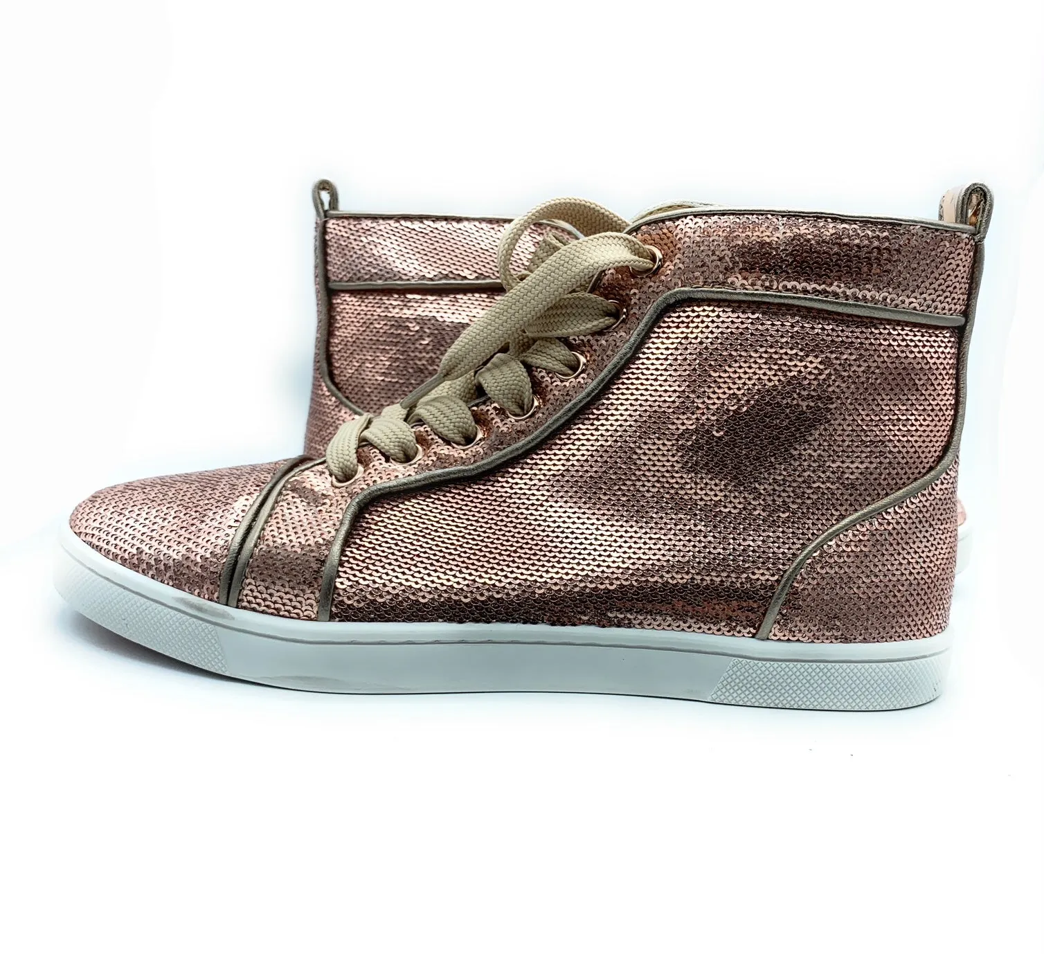 CHRISTIAN LOUBOUTIN - Bip Bip Orlato Flat Paill Sirene Hi-Top Womens Shoes 36 EU