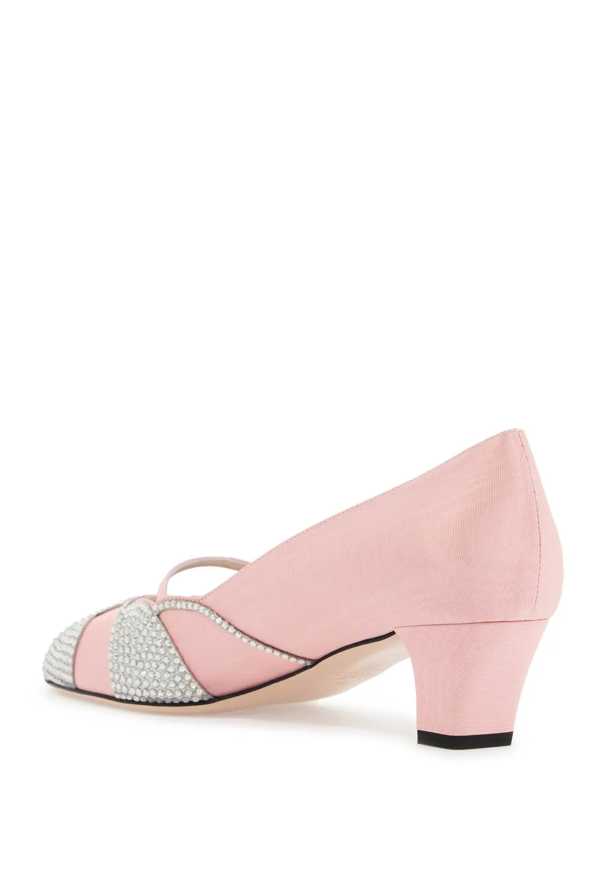 Crystal-Embellished Satin Pumps