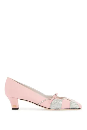 Crystal-Embellished Satin Pumps