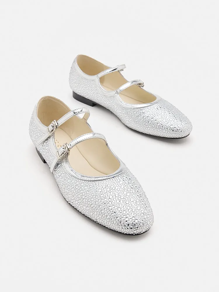 Demi Double Strapped Embellished Mary Janes