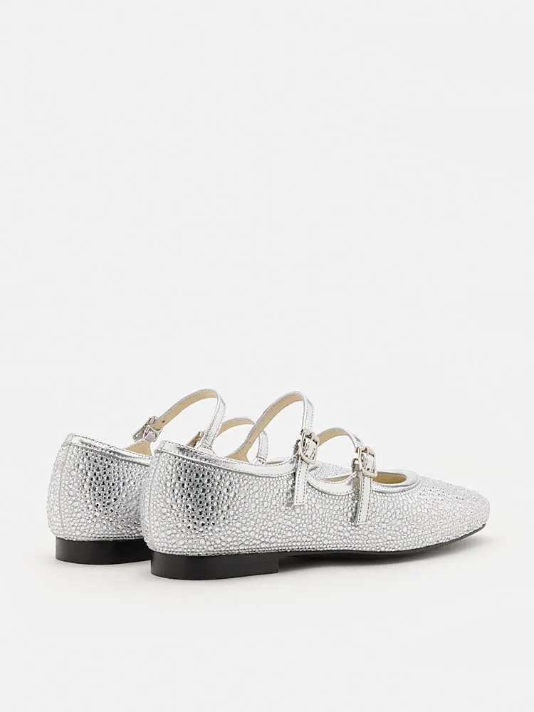 Demi Double Strapped Embellished Mary Janes