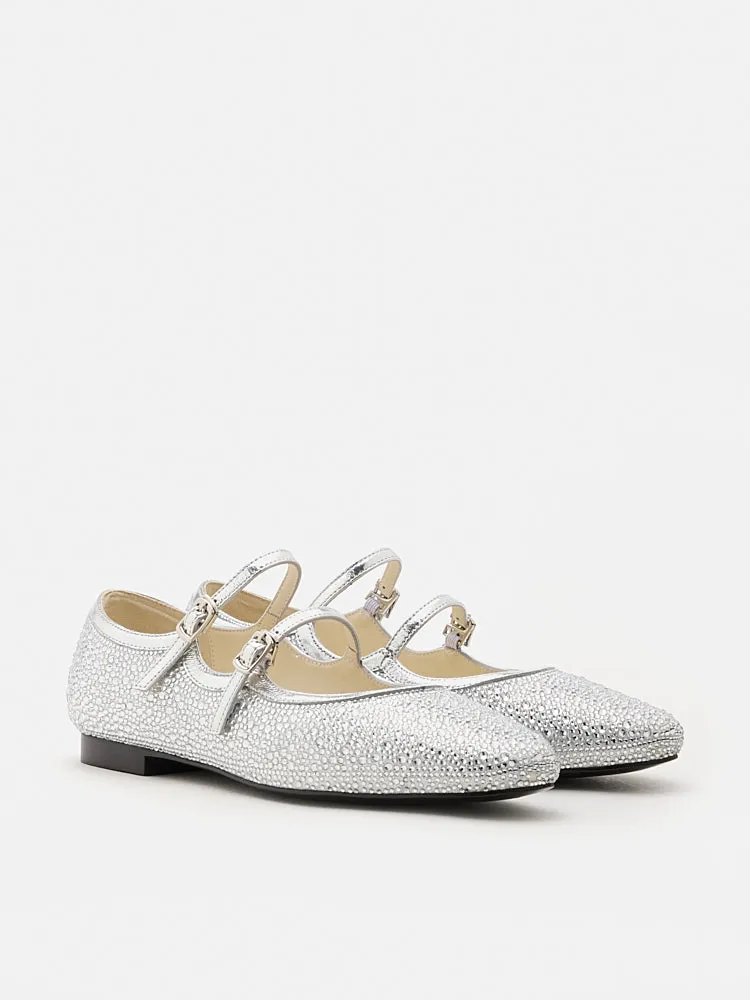 Demi Double Strapped Embellished Mary Janes