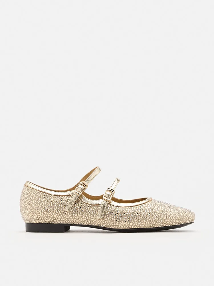 Demi Double Strapped Embellished Mary Janes