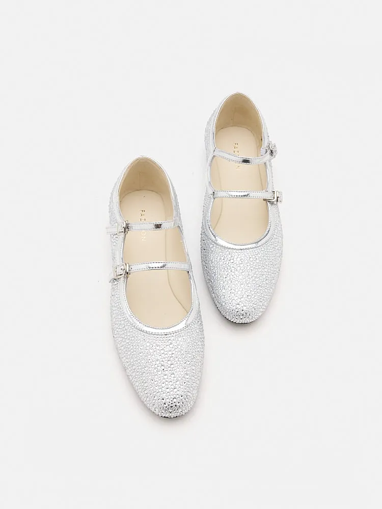 Demi Double Strapped Embellished Mary Janes