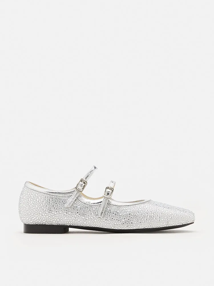 Demi Double Strapped Embellished Mary Janes
