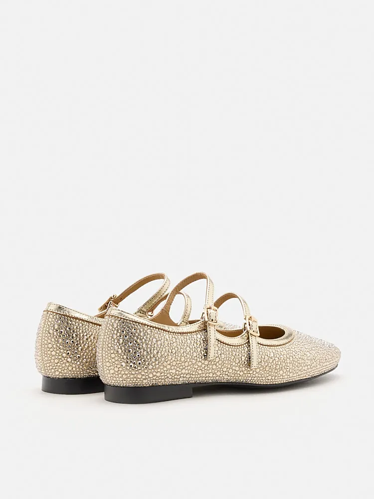 Demi Double Strapped Embellished Mary Janes