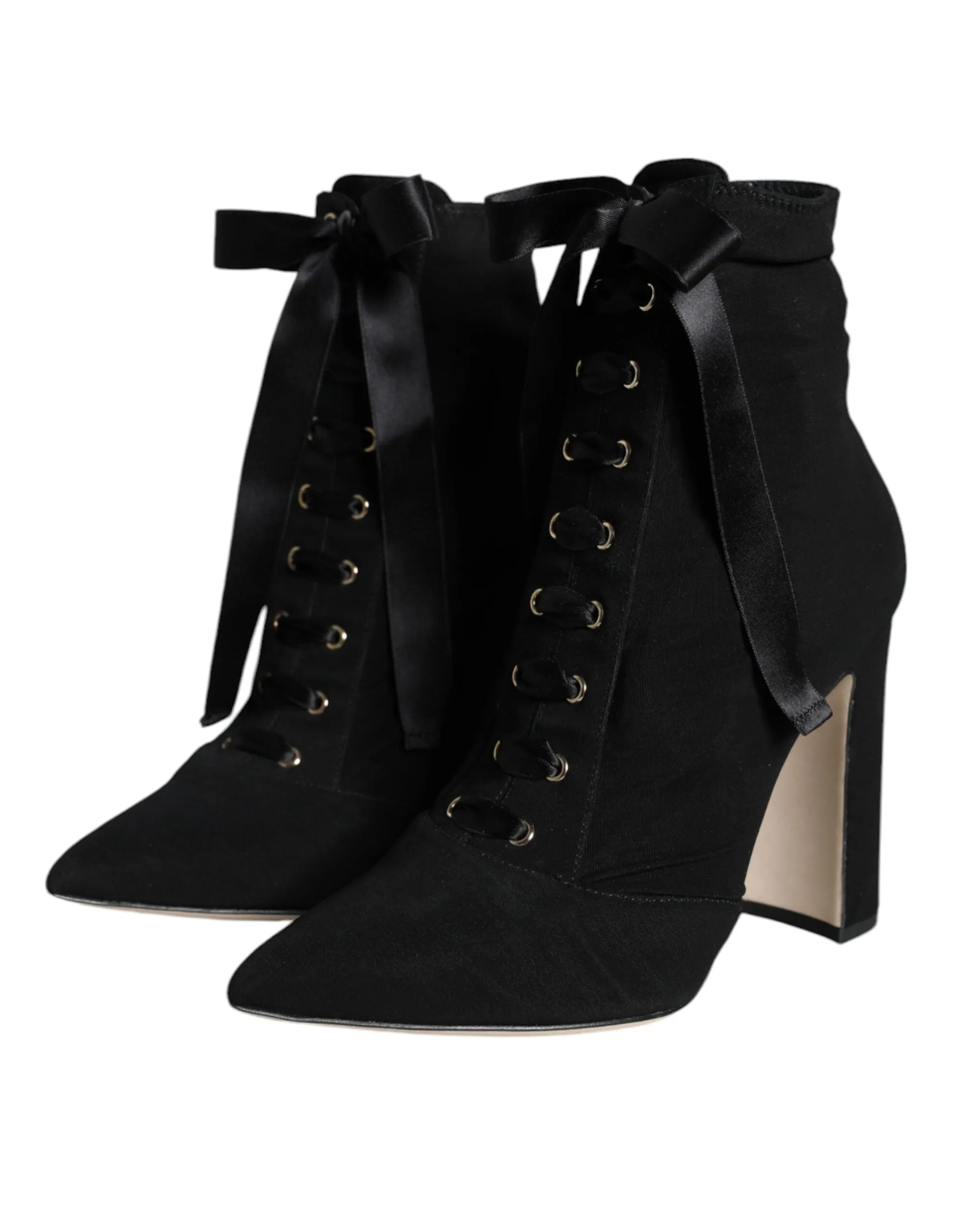 Dolce & Gabbana Jersey Stretch Ankle Booties In Black