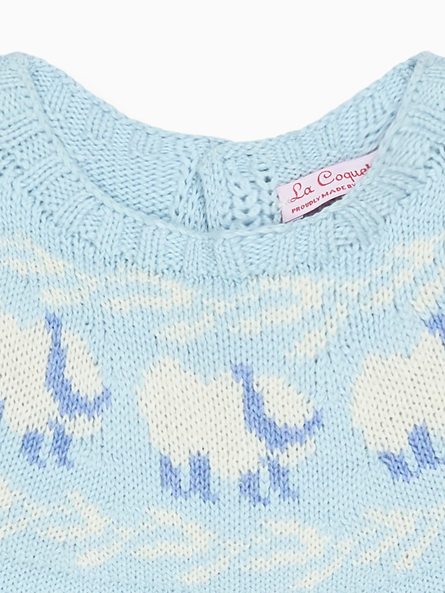 Dusty Blue Cordero Cotton Baby Knitted Jumpsuit