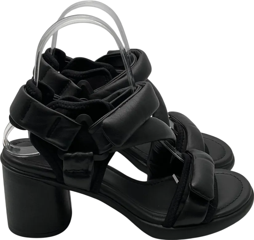ecco Black Leather Heeled Strappy Sandals UK 4 EU 37 👠