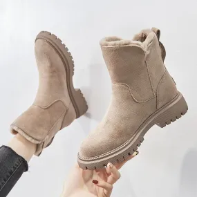 Elma | Chic Winter Warm Suede Ankle Boots with Plush Lining - Cozy & Stylish Footwear