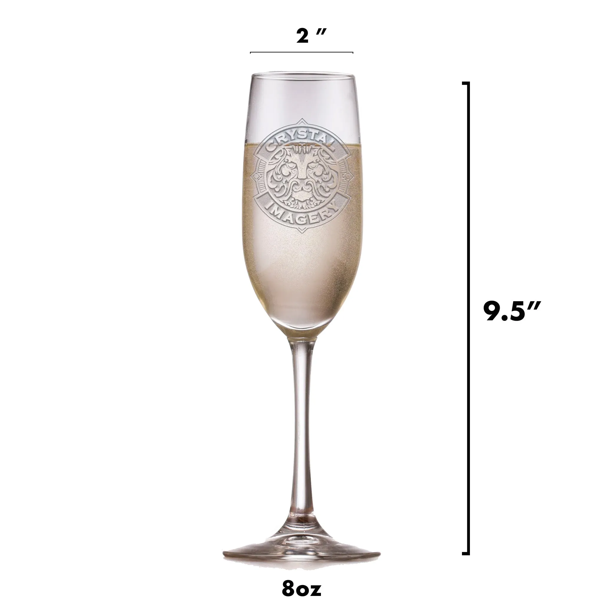 Engraved Wedding Wreath Champagne Flute