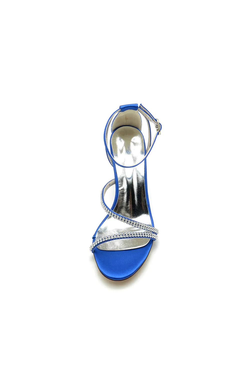 Faux Silk Strappy Chunky Heel Prom Shoes