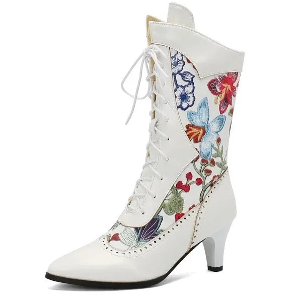 Floral Bridal Boots