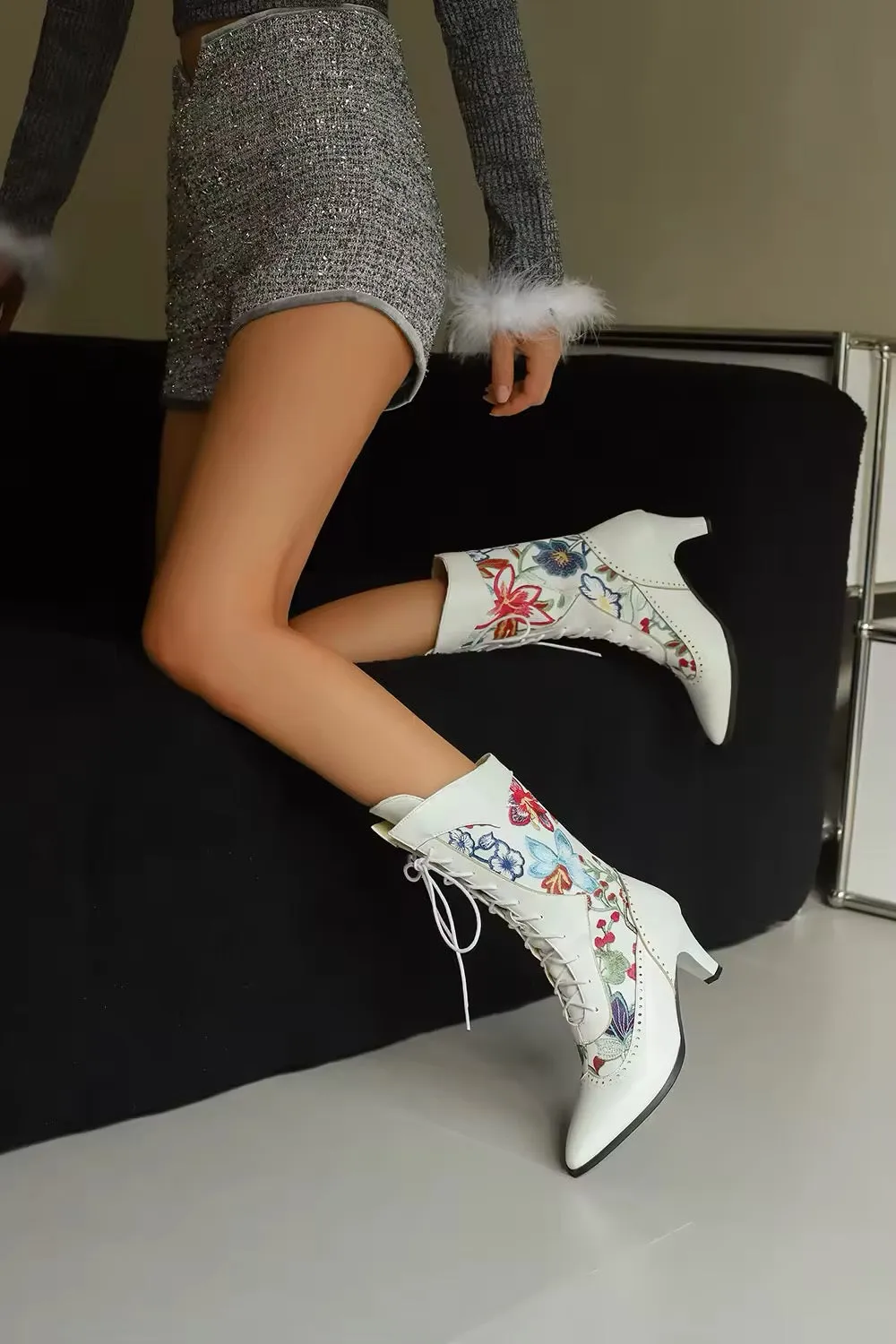 Floral Bridal Boots