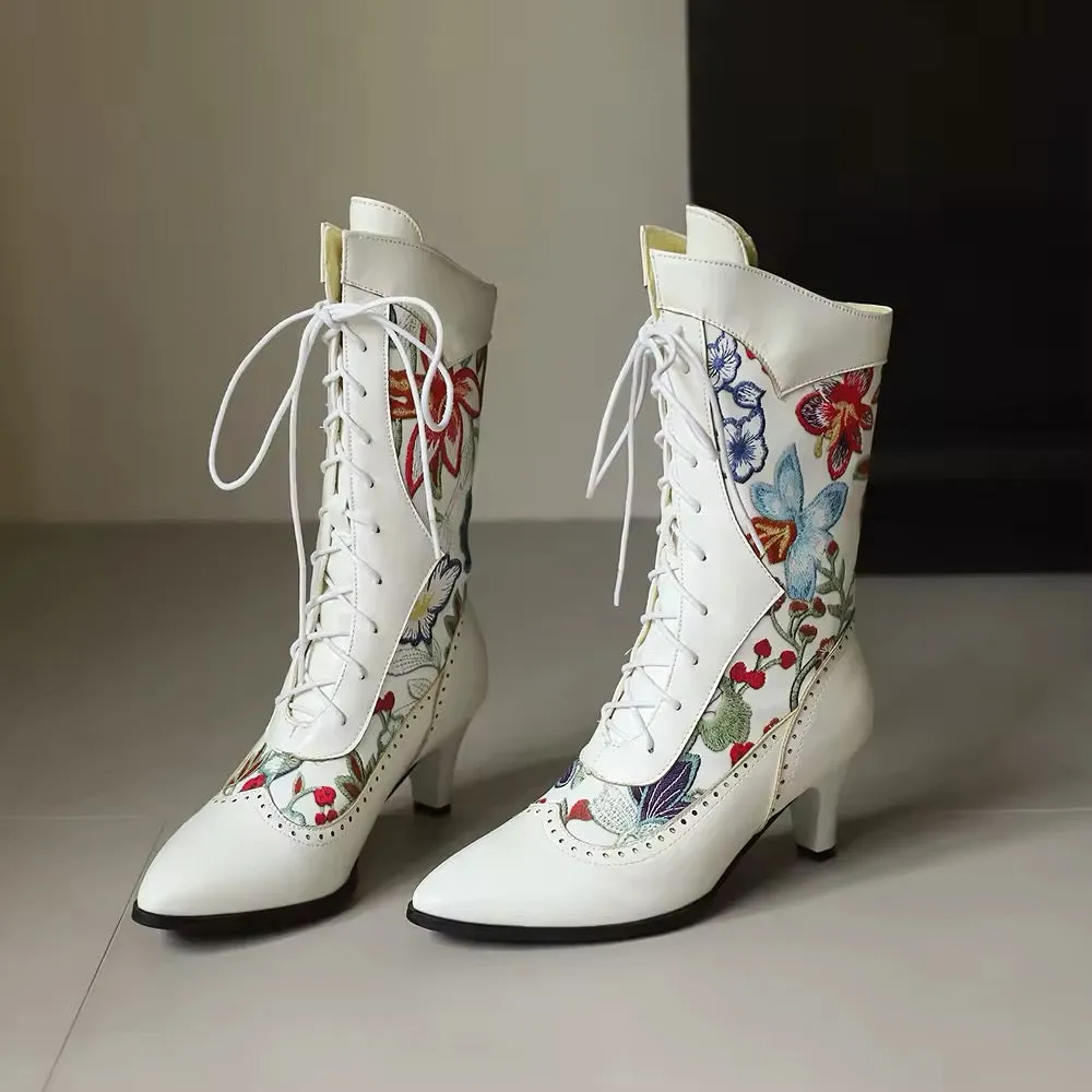 Floral Bridal Boots