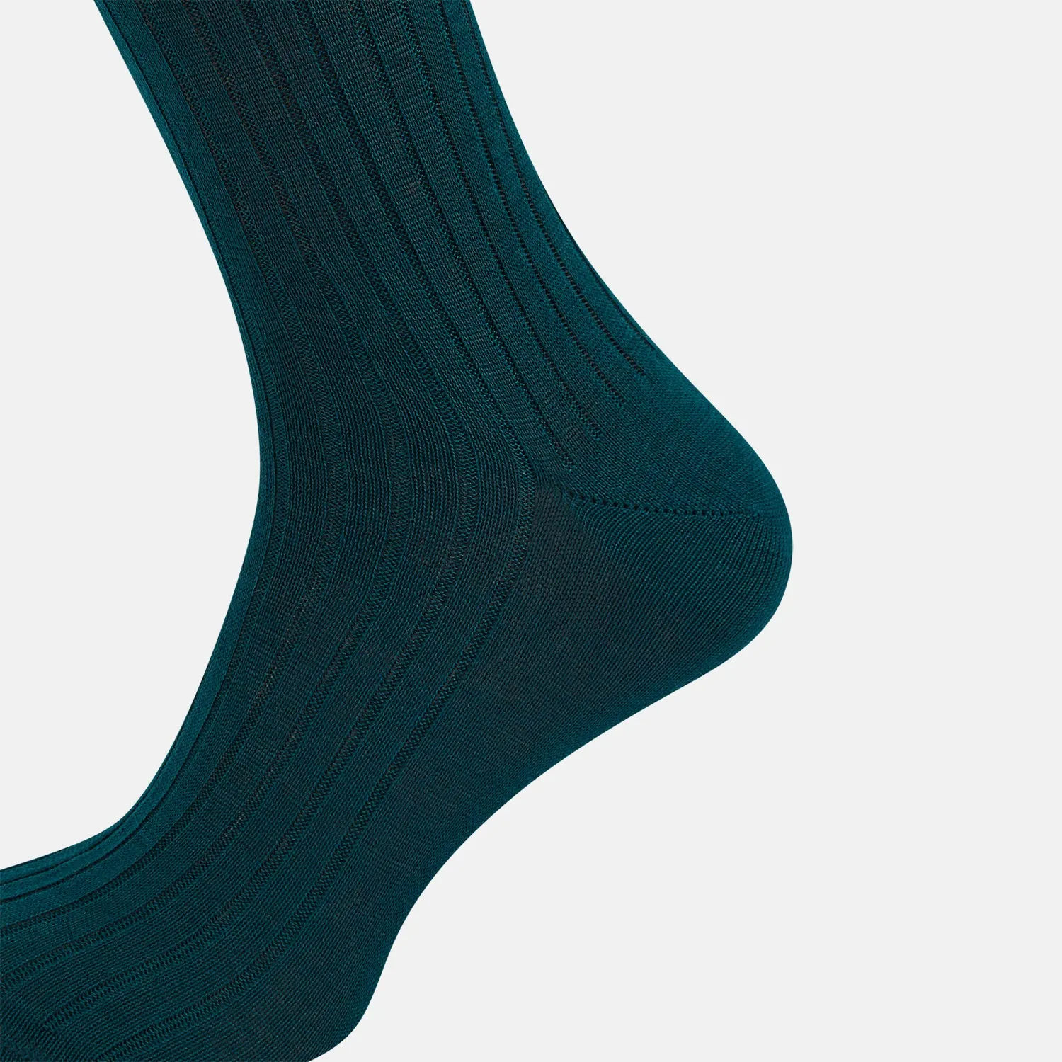 Forest Green Thick Knit Mid-Length Socks