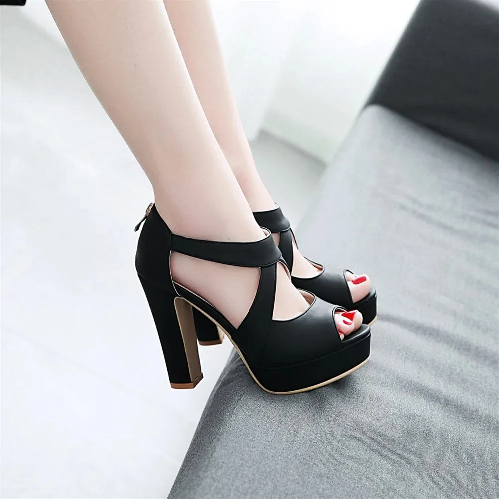 Funki Buys | Shoes | Women's Block Heel High Platform Sandal