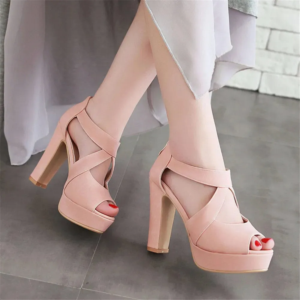 Funki Buys | Shoes | Women's Block Heel High Platform Sandal