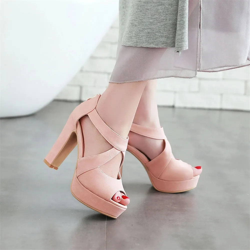 Funki Buys | Shoes | Women's Block Heel High Platform Sandal