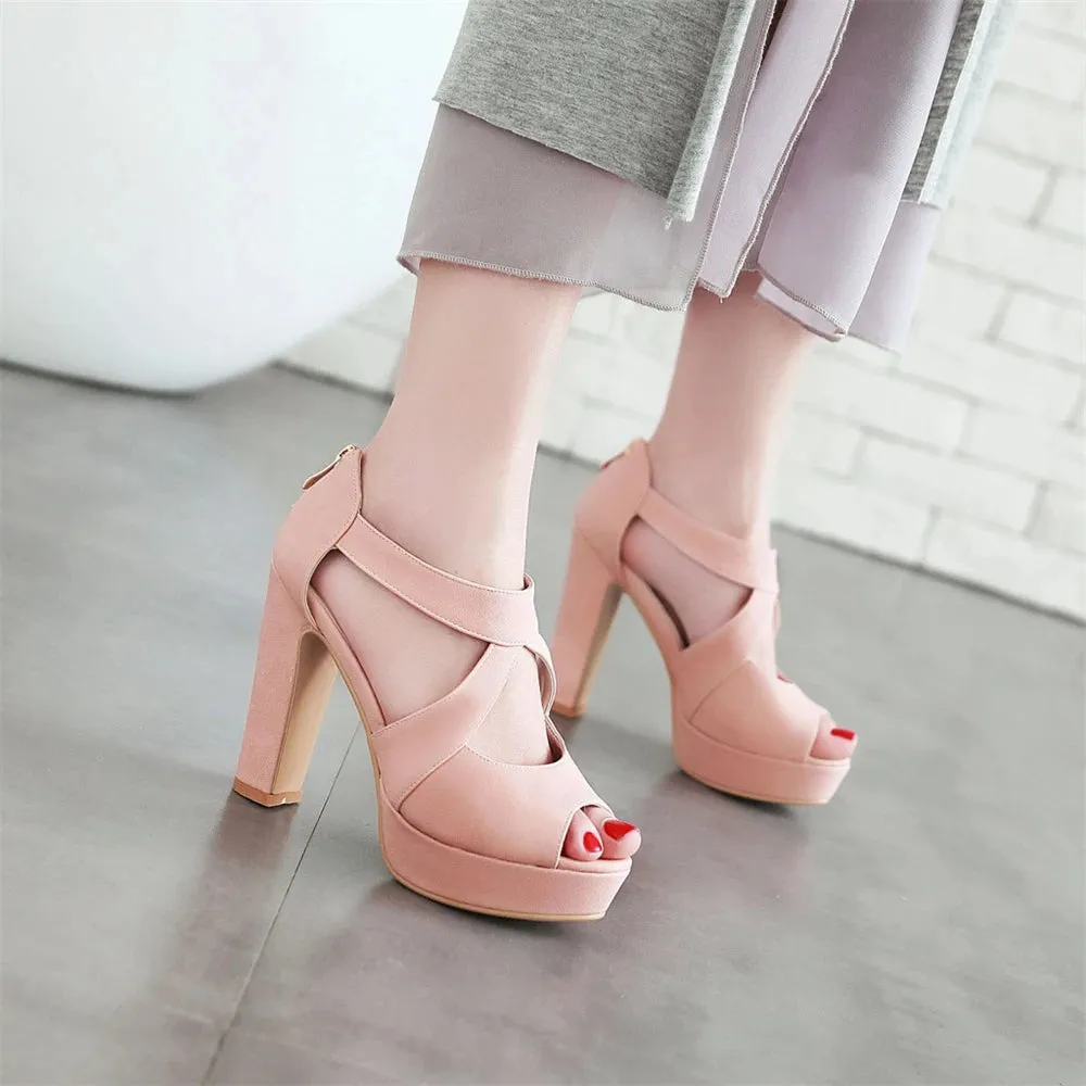 Funki Buys | Shoes | Women's Block Heel High Platform Sandal