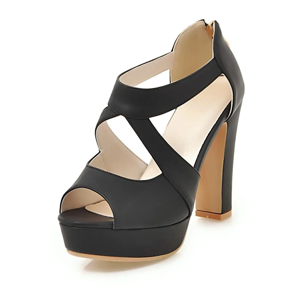 Funki Buys | Shoes | Women's Block Heel High Platform Sandal