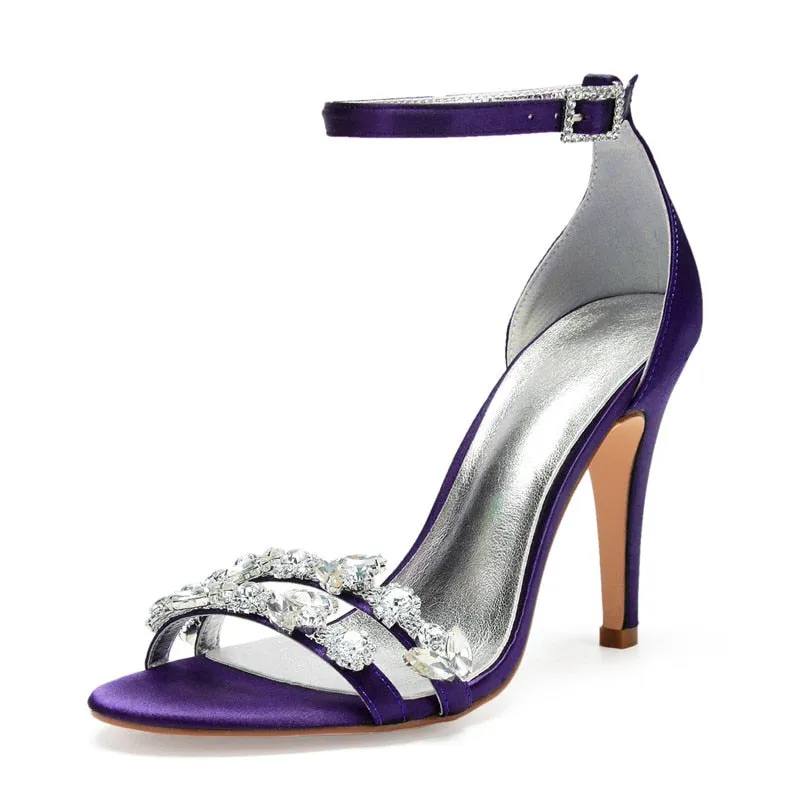 Funki Buys | Shoes | Women's Satin Rhinestones Bridal Sandals
