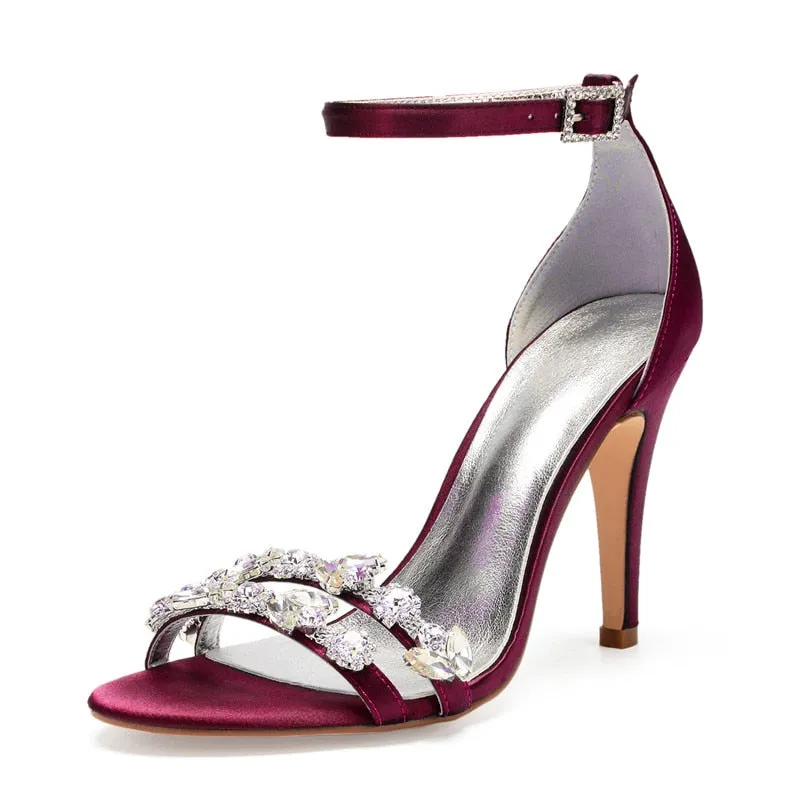 Funki Buys | Shoes | Women's Satin Rhinestones Bridal Sandals