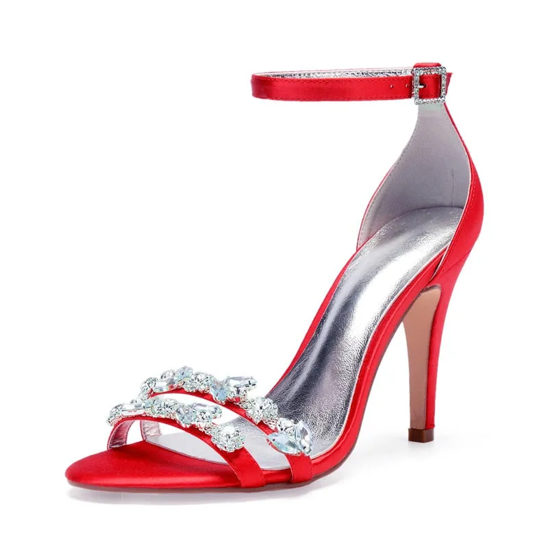 Funki Buys | Shoes | Women's Satin Rhinestones Bridal Sandals
