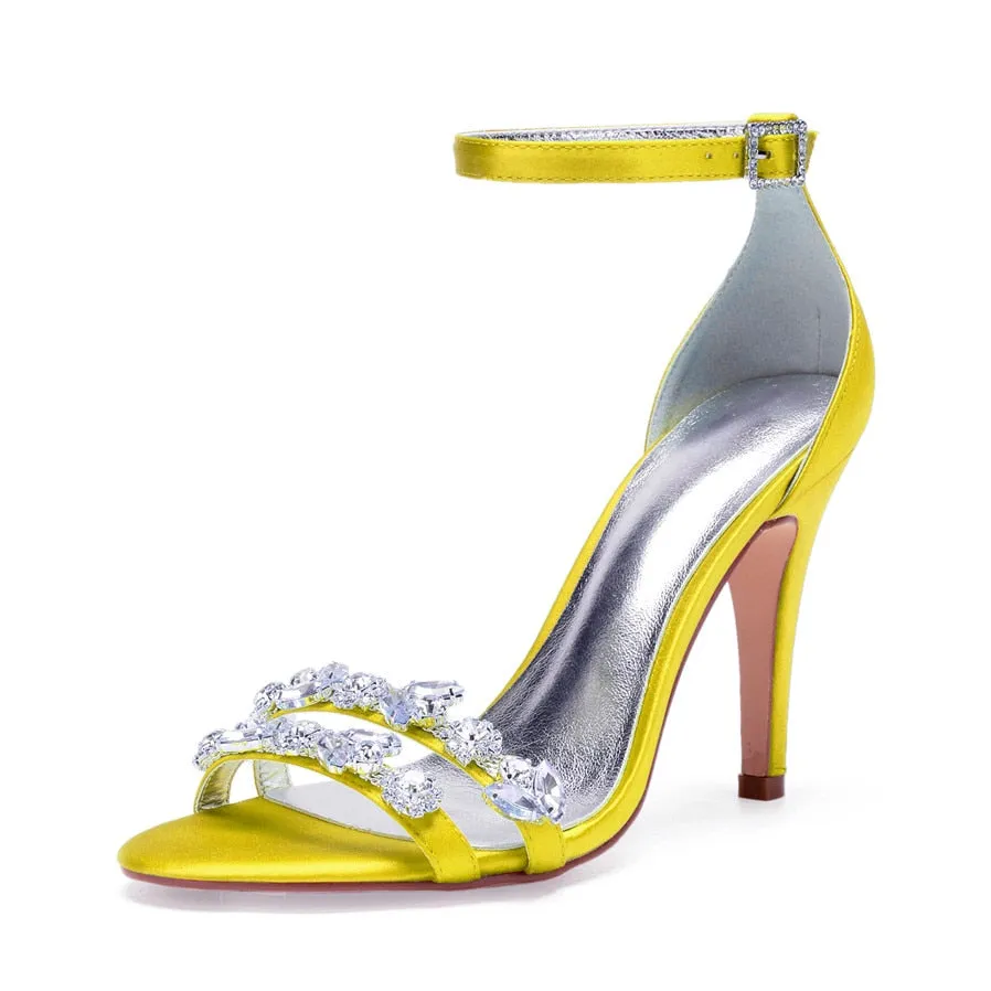 Funki Buys | Shoes | Women's Satin Rhinestones Bridal Sandals