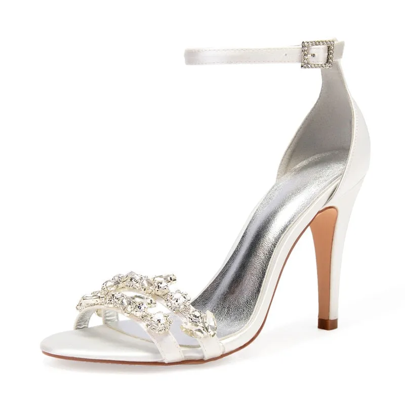 Funki Buys | Shoes | Women's Satin Rhinestones Bridal Sandals