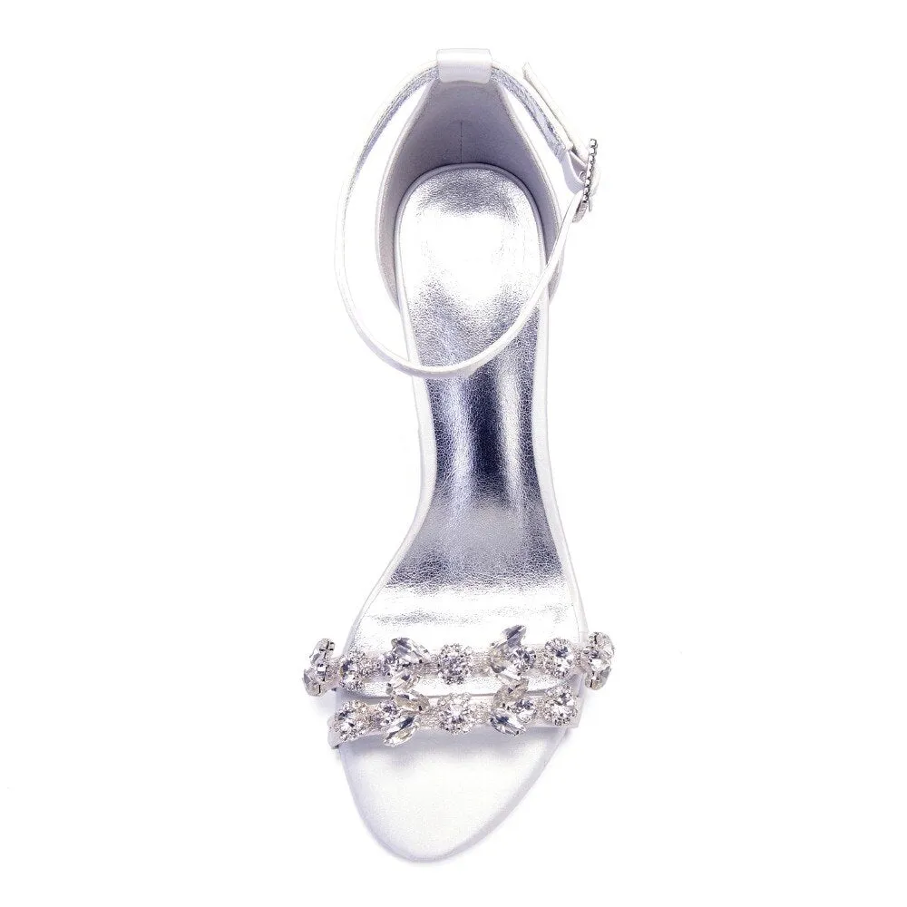 Funki Buys | Shoes | Women's Satin Rhinestones Bridal Sandals