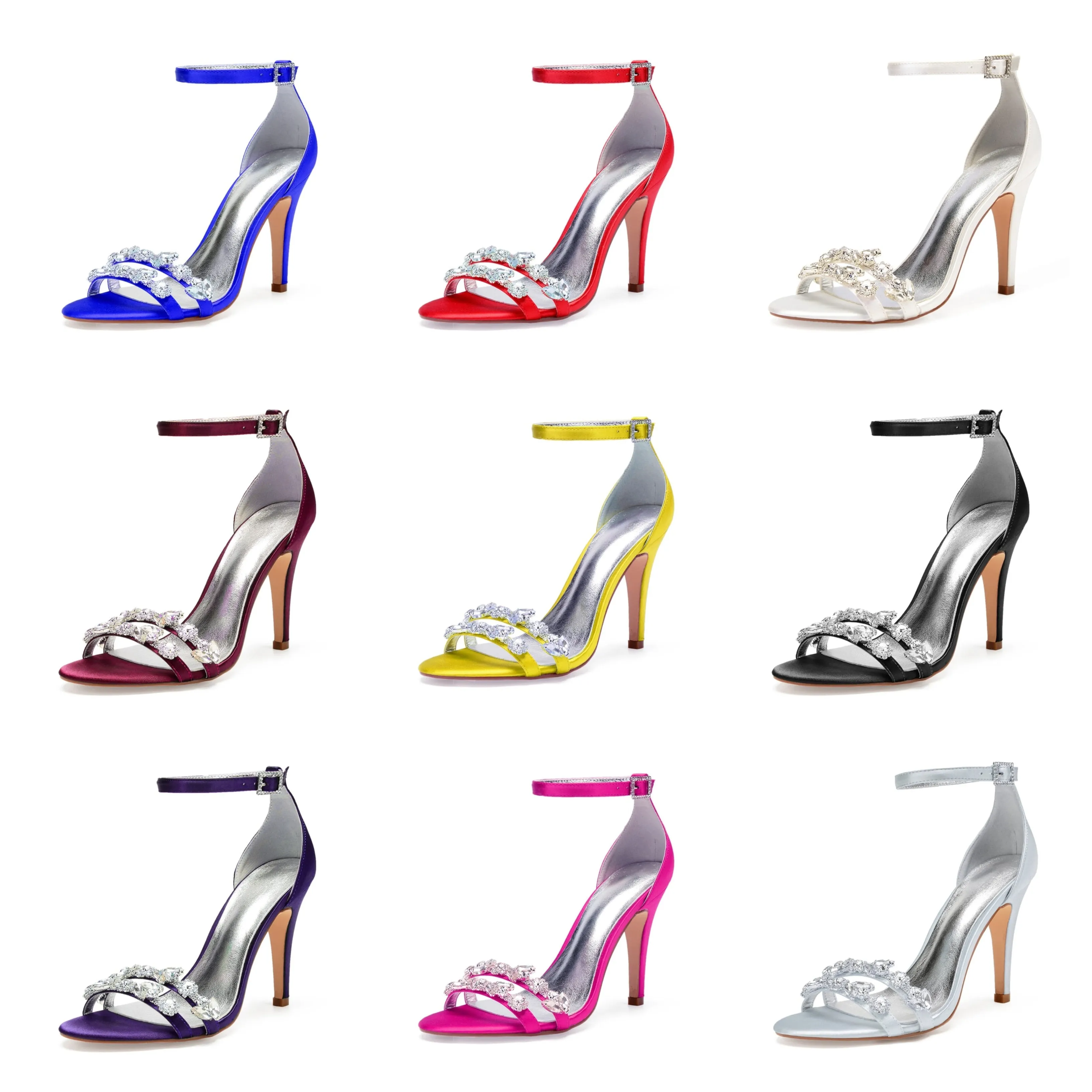 Funki Buys | Shoes | Women's Satin Rhinestones Bridal Sandals