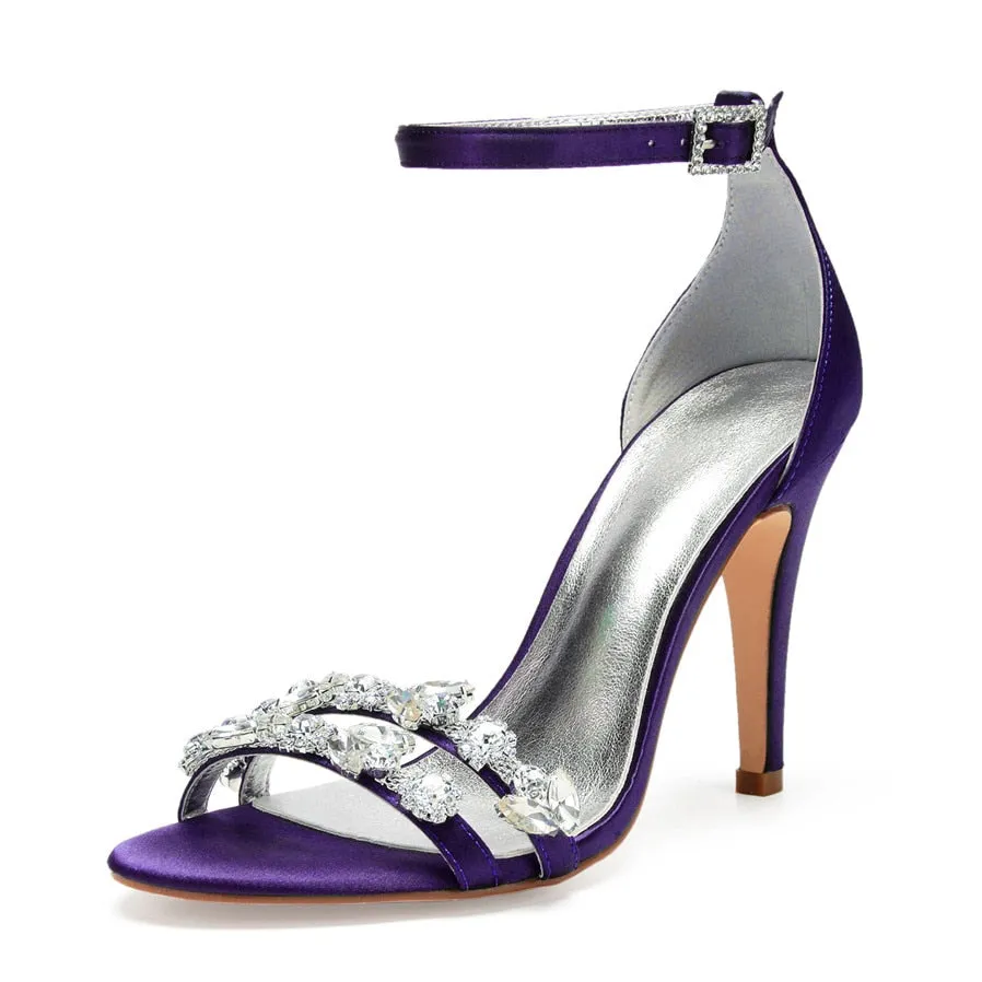 Funki Buys | Shoes | Women's Satin Rhinestones Bridal Sandals