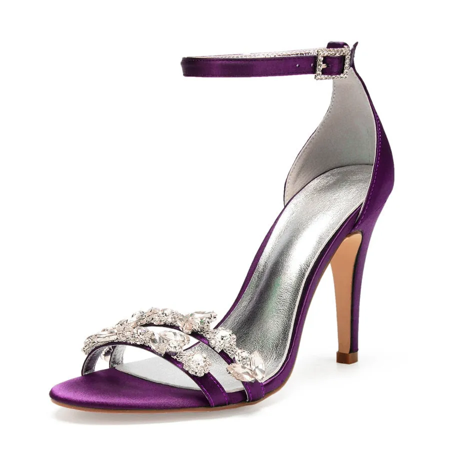 Funki Buys | Shoes | Women's Satin Rhinestones Bridal Sandals