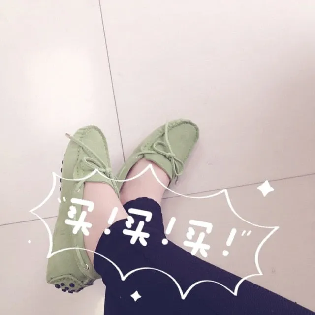 Genuine Leather Women Shoes 100% Flat Shoes Casual