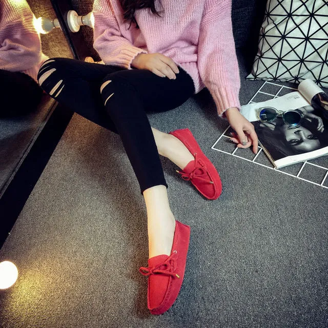 Genuine Leather Women Shoes 100% Flat Shoes Casual