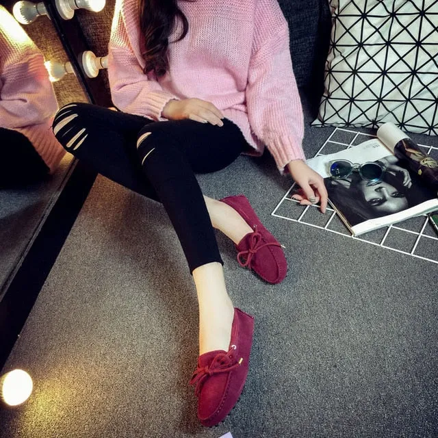 Genuine Leather Women Shoes 100% Flat Shoes Casual