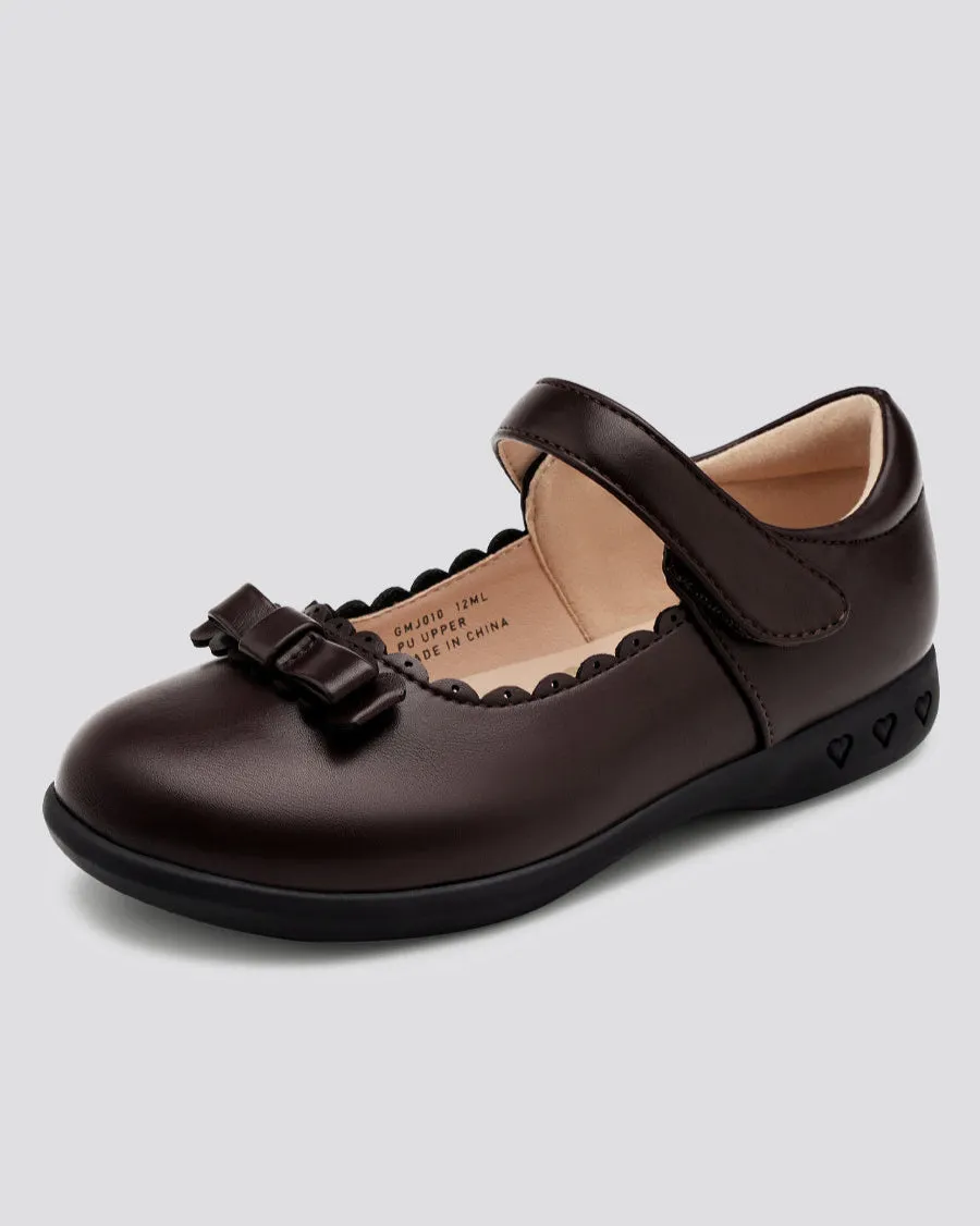 Girls Mary Jane School Shoes | Flat Dress Shoes with Strap