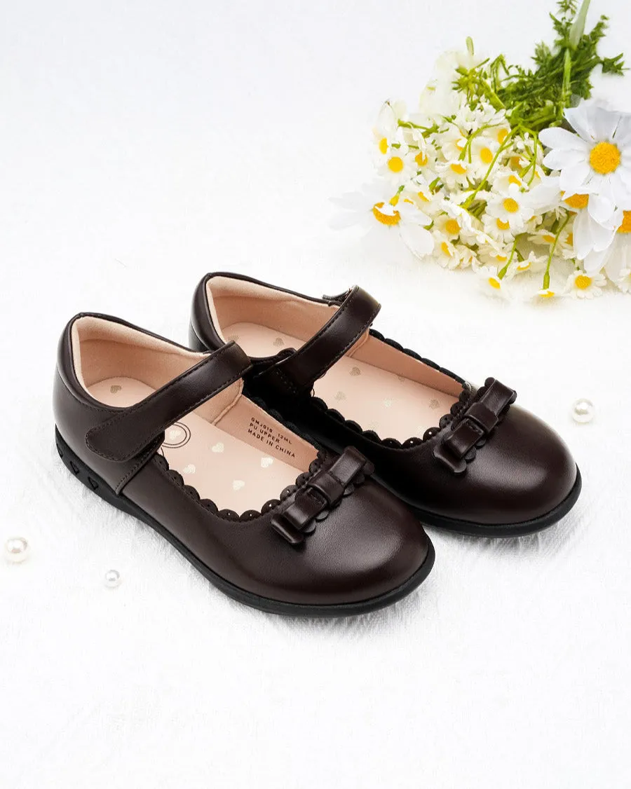 Girls Mary Jane School Shoes | Flat Dress Shoes with Strap