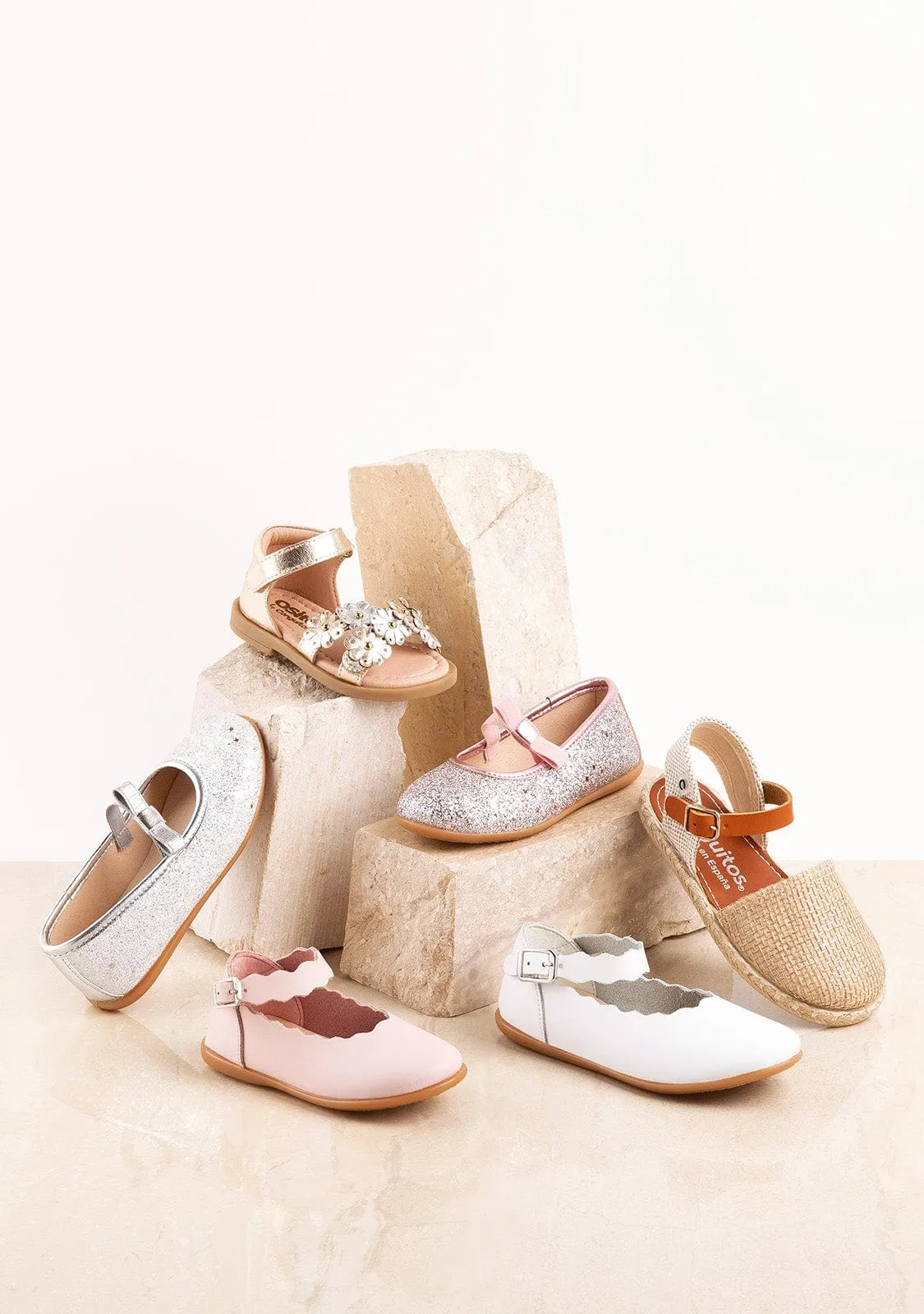 Girl's White Waves Washable Leather Mary Janes