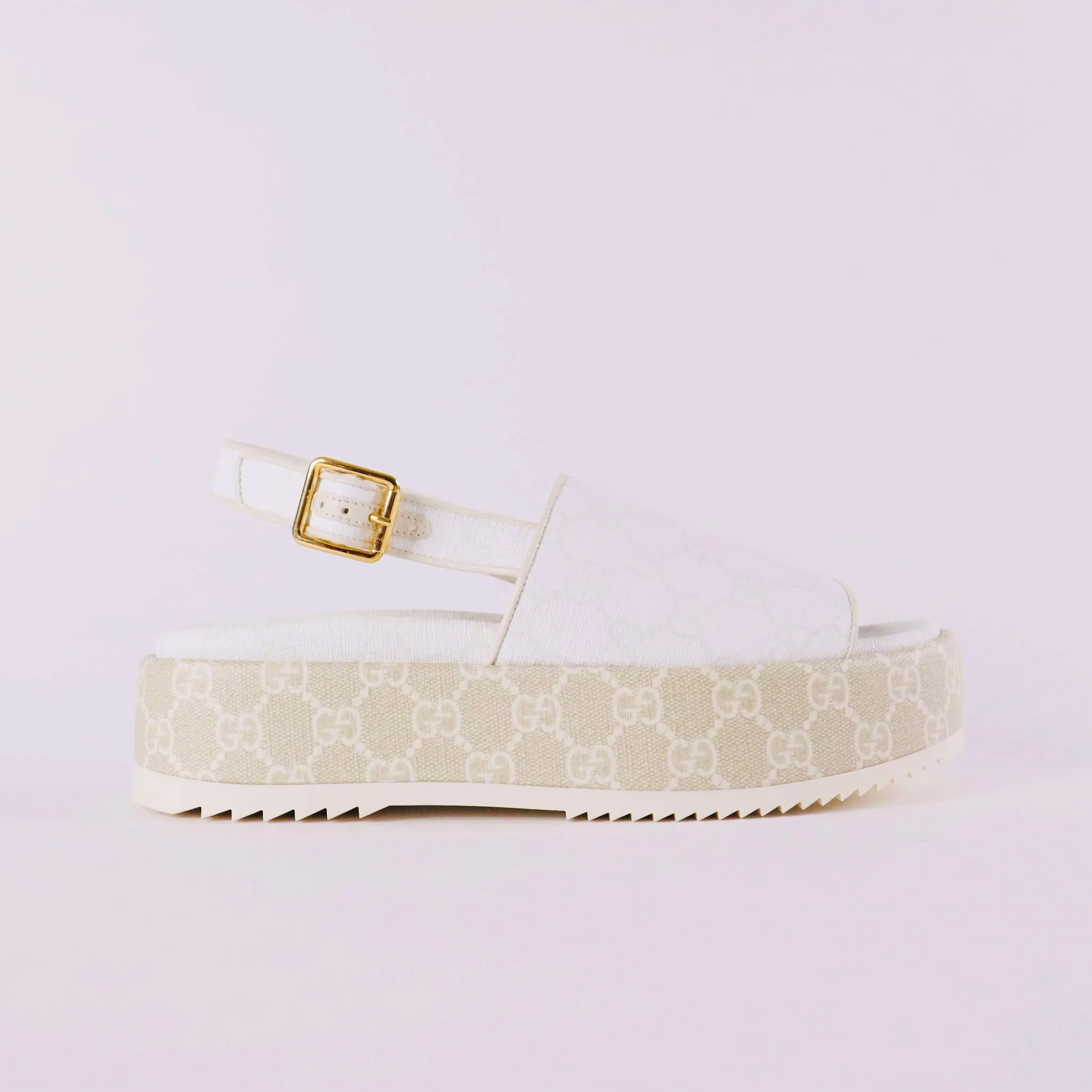 GUCCI GG Supreme Monogram Granada Kid Angelina Platform