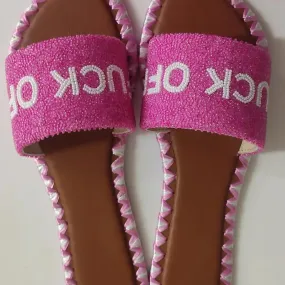 Hand Beaded Sandals | Fuck Off