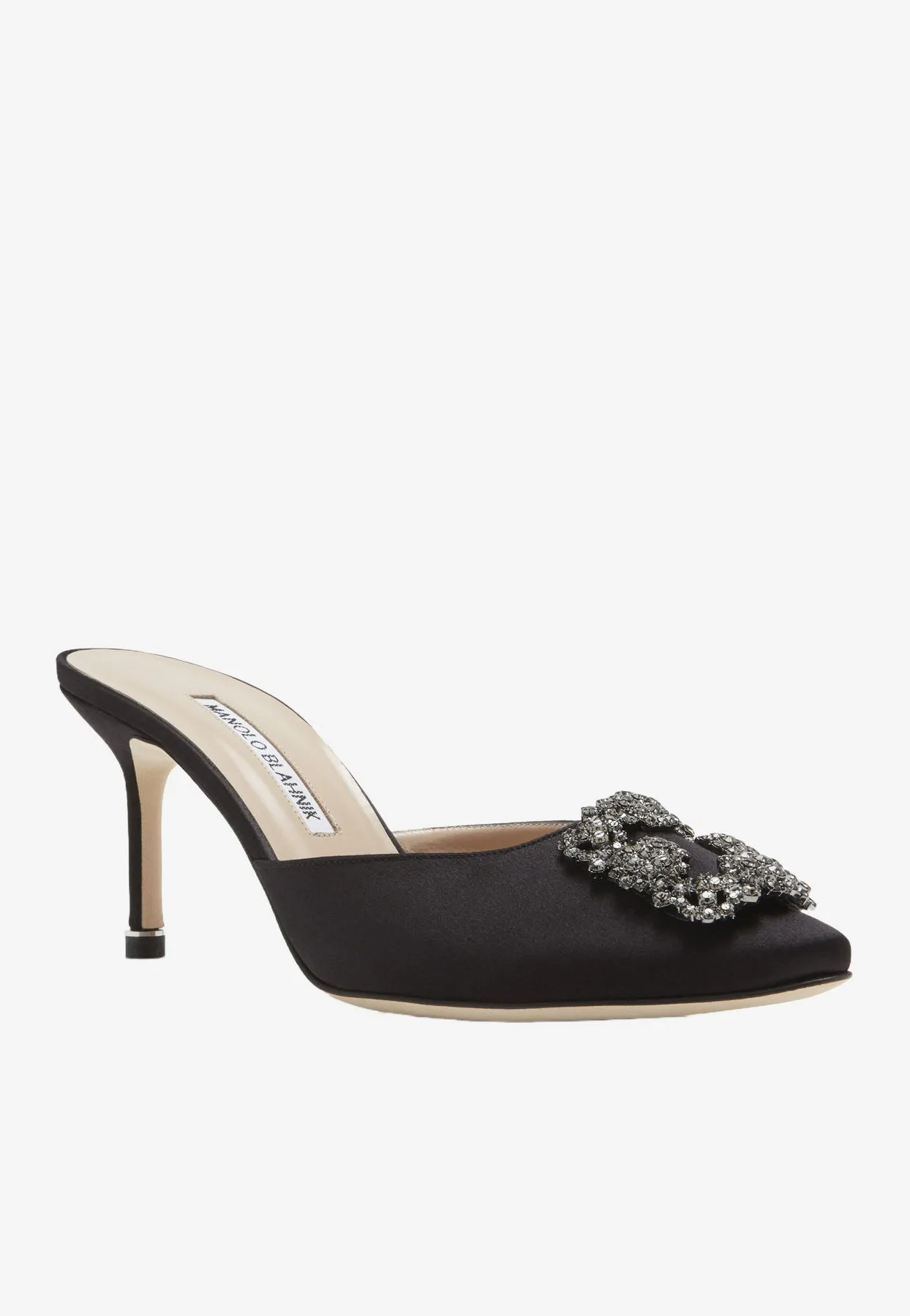 Hangisimu 70 Satin Mules with FMC Crystal Buckle