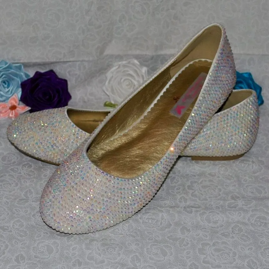 Ivory Crystal Flats