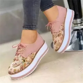 Joskaa High Quality Embroidered Flowers Platform Shoes Women Flats Zapatillas Mujer Casual Ladies Shoes Feminino Plus size 43