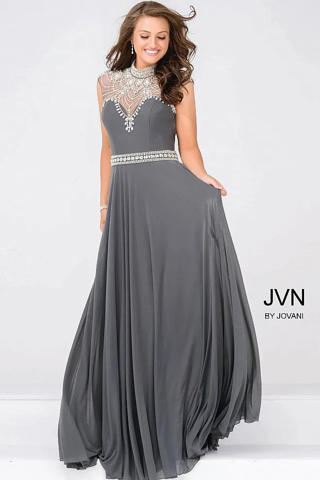 Jovani JVN 48641 size 12 Blush Long A Line Formal Dress Embellished Gown