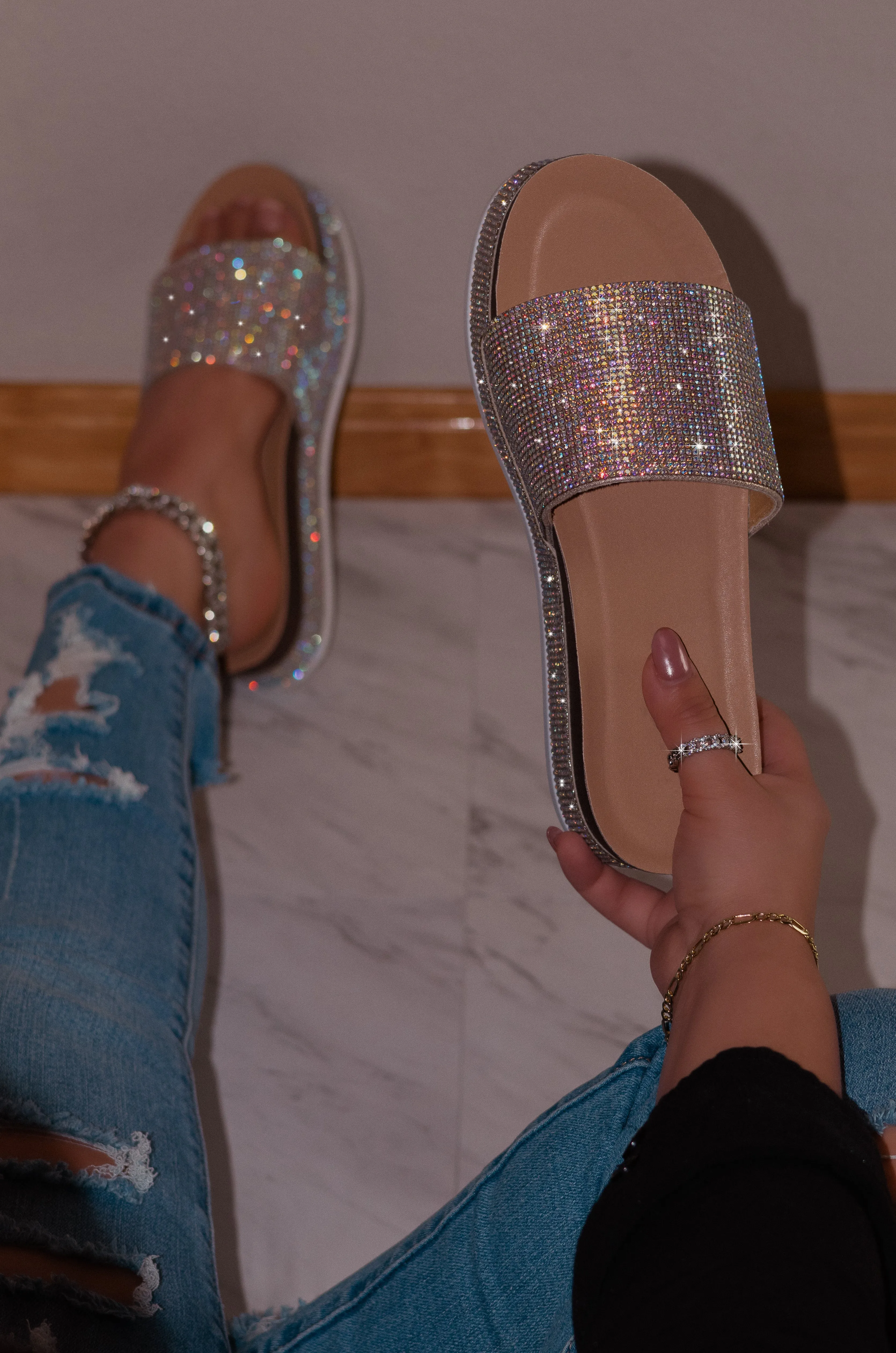 Joya - Embellished Platform Sandals