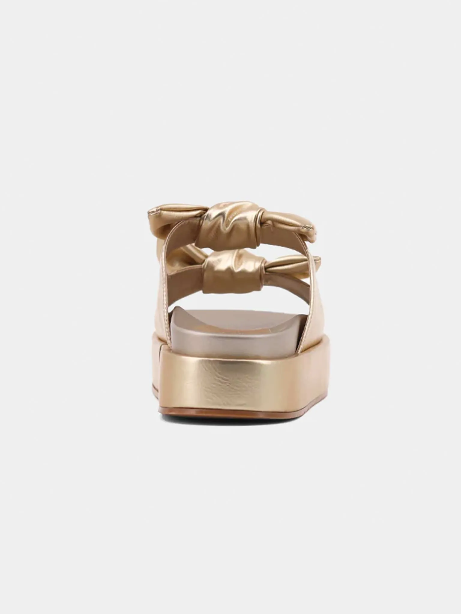 Kiki Bow Flatform Sandals in Gold