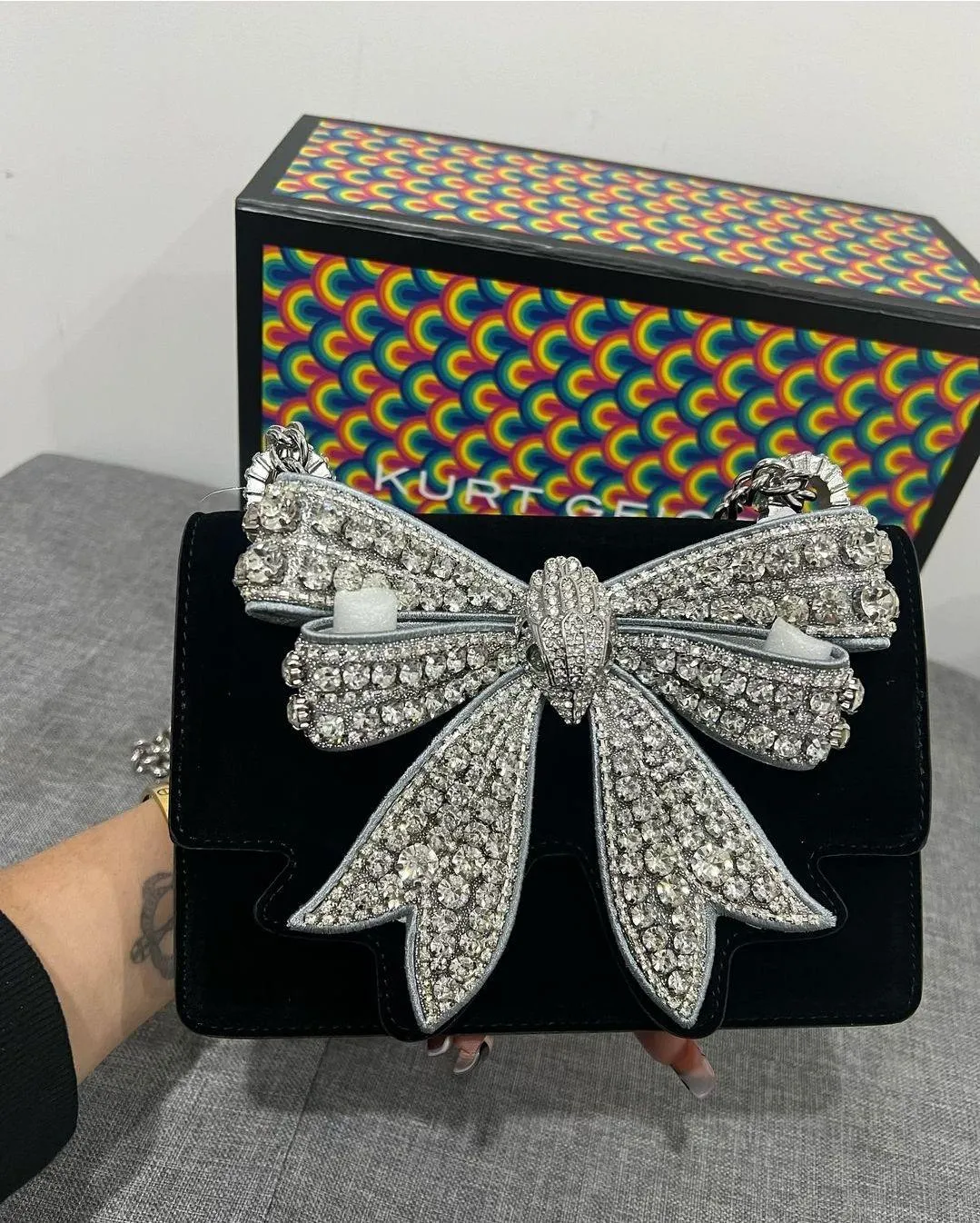 Kurt Giger Crystal Bow Glam Bag